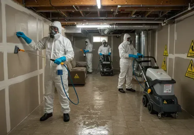 Basement Moisture Removal and Structural Drying process in La Alianza, PR